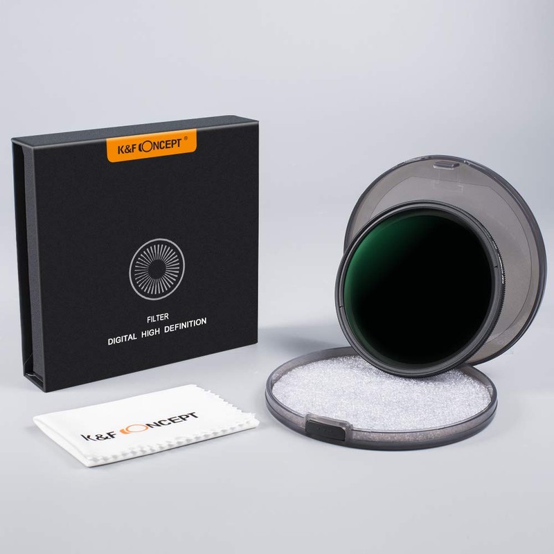 K&F Concept 82mm ND2-ND512 Adjustable 8-Stop Variable Neutral Density Filter