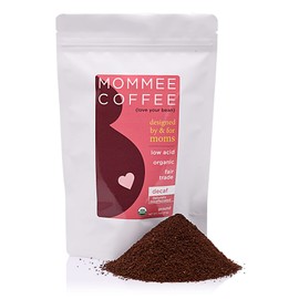 Mommee Coffee Decaf Ground Low Acid Coffee - 100% Arabica Organic Decaf Coffee Beans with Smooth Caramel Flavor - Medium Grind for Drip, Reusable One Cup Filters - 11 oz