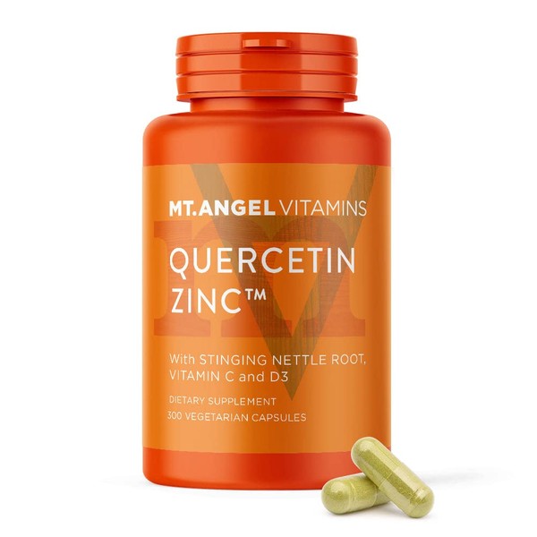 Mt. Angel Vitamins - Zinc Quercetin with Bromelain Supplement – Immune Support & Respiratory Health - Quercetin 500mg Capsules | Zinc 50mg | Vitamin C Capsules | Immune Booster for Adults - 300ct.