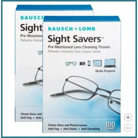 Bausch + Lomb Sight Savers Lens Cleaning Tissues 200ct, Anti-Fog, Anti-Static