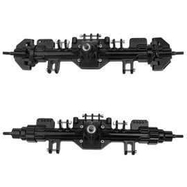 RZXYLRC Front Rear Axles with Steel Gears for RC 1/8 Losi LMT Monster Truck DIY Remote Control Toys Car 1:8 Upgrade Parts (Black)