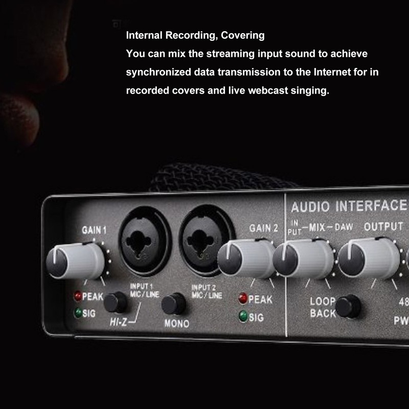 Sound Interface Professional 48V Phantom Power DSP Effect 24 Bit