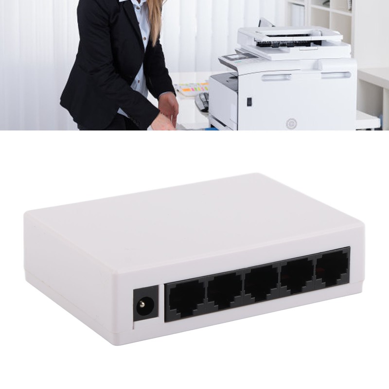 5 Port 10/100Mbps Ethernet Switch Plug and Play Unmanaged Home