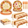 122 PCS Thanksgiving Dinnerware Set, Disposable Paper Plates and Napkins,