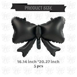 FBQ 5 Pcs Black Bow Balloons Retro Bow Theme Girl Birthday Party Baby Shower Wedding Party Decorations Supplies