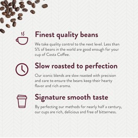 Costa Coffee Dark Roast Single Serve Pods - Signature Blend - 10 ct Box