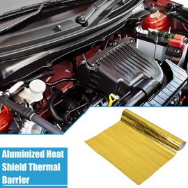 X AUTOHAUX Car Heat Shroud 12'' x 47'' Aluminized Heat Shield Mat Gold Tone