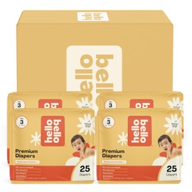 Hello Bello Diapers, Size 3 (14-24 lbs) Flower Child - 100 Count Value Pack of Premium Disposable Baby Diapers, Hypoallergenic with Soft, Cloth-Like Feel