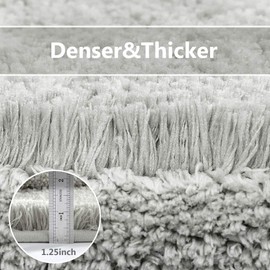 VANZAVANZU Bathroom Rugs Bath Mats for Bathroom Non Slip Ultra Soft Absorbant Bath Mats Microfiber Fluffy Thick Bathroom Rugs Machine Washable (24"x36", Light Gray)