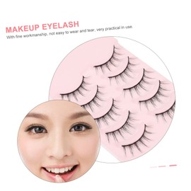 FOMIYES 5 Pairs Extensions Gloss Reusable Curler Feathery Faux Lashes Fake Eyebrow Kit Clear DIY Wispy Easy Makeup Binders False Lash Fake Lash Black Fiber