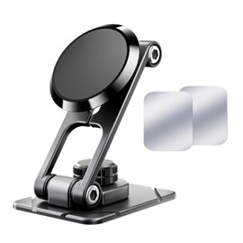 JYFKINN Magnetic Phone Holder for Car Alloy Folding Magnetic Car Phone Holder Strong 6 Magnets Car Magnetic Phone Mount 360° Rotation Magnetic Cell Phone Holder Dashboard Car Mount for All Phone