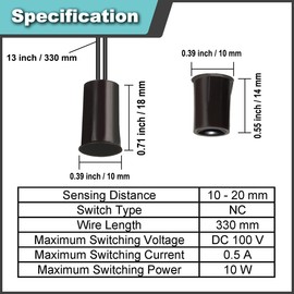 JYUDAUFU 6 Pcs Wiring Magnetic Reed Switch/Normally Close NC Magnet Contact Switch/Hidden Door Window Contact Sensor, for Access Control Alarm System Replace (2 Black 2 White 2 Brown)