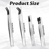 Ajcotahm 4 PCS Rubber Tipped Tweezers Set Straight Flat Tip