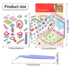 AYNKH 6 Sets of DIY 3D House Stickers,HouseDIY Amusement Park| Coffee Shop |Tea House| estaurant |Inn,House,Animal Cartoon Scene Stickers,Sticker Therapy,Adults Children to Relieve Stress to Pass The