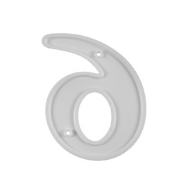 Hy-Ko 6" Plastic House Number, Modern Raised Numbers for Exterior House, Durable Convenient Marking for Home Address with Included Mounting Hardware for Simple Installation