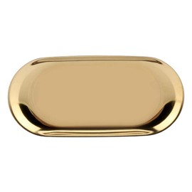 Bandeja de almacenamiento Cosméticos Joyería Placa de pastel de acero inoxidable para la cocina casera Estilo nórdico(L-dorado)