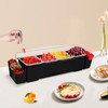LIAPDG Ice Cooled Condiment Serving Containe, 4 Compartment Bar Condiment