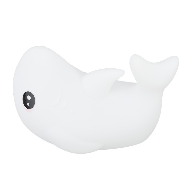 Night Light Silicone Cute Shark USB Rechargeable LED Colorful Night