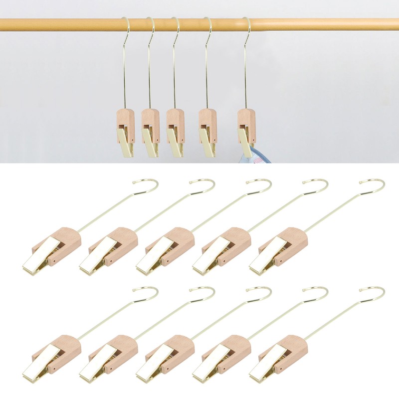 Laundry Hooks Clip Industrial Solid Wood Rotary Multifunctional Hanging Hooks
