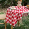 MANGATA CASA Red Gingham Round Tablecloth-Checkered Table Cloth Waterproof Kitchen
