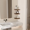 HORLIMER Floating Corner Shelf Wall Mount, 3 Pack Rustic Wood