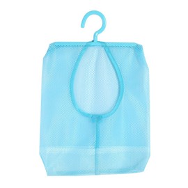 Hanging Storage Mesh Bags With Hook Bathroom Storage Mesh Bag Hooks Shower Toiletry Bag Makeup Cosmetic Storage Bag Bath Shampoo Shower Organizer(Blue)