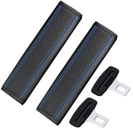 Qidoe [2 Pack] Car Seat Belt Cover Accessories Leather Wterproof Shoulder Pads for All Vehicles