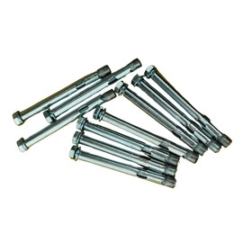 ABAZO Pack of 10 Heavy Duty Anchors, Heavy Duty Dowels, Wedge Anchors, Bolt Anchors, Galvanised Approval in Industrial Quality, Anchor Bolt, Wedge Anchor, Heavy Duty Dowels, Universal Sleeve Anchor