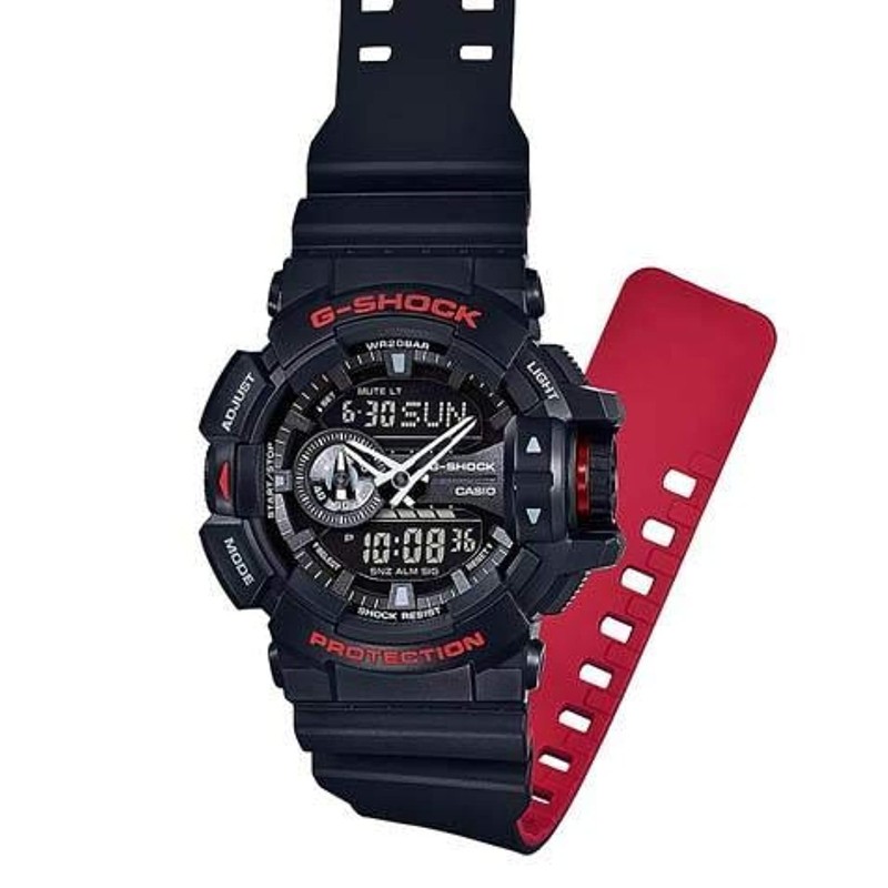 Casio G-Shock GA-400HR Black/Red Layer Series - Black / One