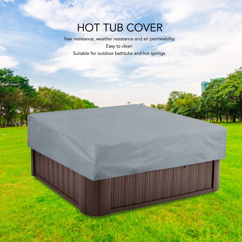 SPA Cover Square Waterproof 190 Silver Coated Polyester Taff Weather