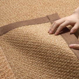 YDKGL Washable Area Rugs 5x7 for Living Room Bedroom, Large Boho Rug Woven Rugs Carpet for Dining Room in Indoor Cotton Braided Rug Dirt Resistant Non Slip Rubber Backing with Edge Protection, Brown