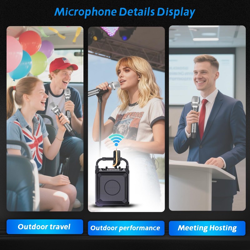 Dejasound Wireless Professional Microphones - High Fidelity Sound Handheld Dynamic