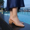 AURILYS Layered Anklet for Women, 18K Gold Plated Stainless Steel