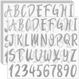 Waynoda Glitter Alphabet Letter Stickers 360 Pieces 10 Sheets Self Adhesive Silver Letters,2Inch