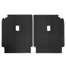 IKON MOTORSPORTS, Rear Seat Protector Backrest Cover Compatible with 2022-2024 Rivian R1S, Black TPE Waterproof Seat Back Liners Mat Pad Interior Accessories 2 Pieces