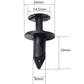 200 Pcs 8mm Hole Size Nylon Car Bumper Retainer Clips Push Type for GM 21030249 for Ford N807389S for Toyota 52161-02020, 52161-16010 for Chrysler 6503598