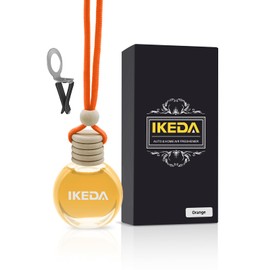 Ikeda Car Air Freshener: Hanging Smell Air Freshener | Car Scent |10ml Round Hanging Decoration | Long Lasting Fragrance | For Auto Home | 1pcs (10ml x 1pcs Round, Orange)