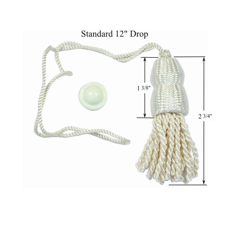 Roller Window Shade 3" Double Cap Shade Tassels & Higbee