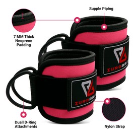 EUROBRIT ENTERPRISE Euro Brit Ankle Straps For Cable Machine Attachment Gym Ankle Strap For Kickbacks, Double D Ring Ankle Cuffs Glute Workout, Legs Exntension Gym Exercise For Men And Women.