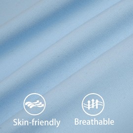 Gopenmy Scalloped Throw Pillow Covers Set of 2, 18x18 Inch Double Stitch Decorative Cotton Pillow Covers for Couch, Sofa & Living Room, Soft and Stylish Home Decor (Blue)