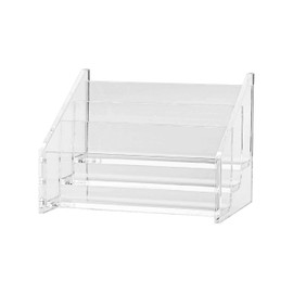 Marketing Holders 4 Pack Business Card Holder 3 Slot 3 Tier Acrylic Desktop Holds 3.5" x 2" Appointment Cards for Reception Areas Networking Events Retail Stores Professional Offices Salons Clear