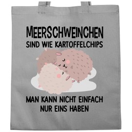 Shirtracer - Cotton Bag - Sayings Statement - Funny Guinea Pig Motif, 1 Light Grey