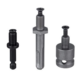 Mesee 3 Pieces Drill Chuck Adapter Connecting Rods 3/8-24UNF Thread Mount Chuck Converter Attachment Extensions Kit - 1/4" Quick Change Hex Shank + SDS Plus Shank + 1/2" Square Female Adaptor