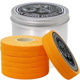 Bighorn Athletics Finger Tape with Tin Case | 8 Rolls for Superior Finger Support, Injury Protection, and Joint Stability | Ideal for Jiu-Jitsu, Climbers, & Athletic Trainers (0.3-Inch, Orange)