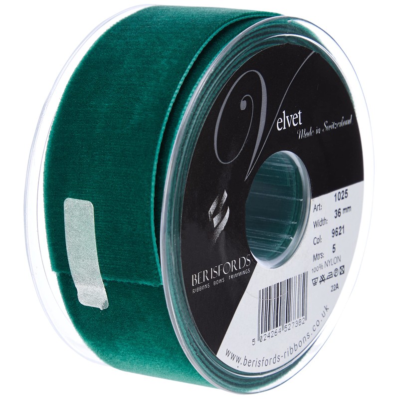 Berisfords Velvet Ribbon, Bottle, 10.2 x 4.5 x 10.2 cm