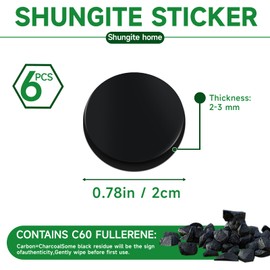 Shungite Neutralizer Sticker for Cell Phone Shungite Stones Plate for Tablet Laptop Computer (6 Pcs /0.79 Inch)