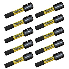 10 x SabreCut SCRH432_10 32mm H4 Hex Magnetic Impact Screwdriver Driver Bits Set Single Ended Heavy Duty