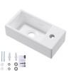 Small Wall Mount Vessel Sink, QISHKA 14.4" x 7" Ceramic