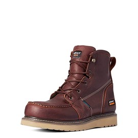 ARIAT BMVY9 Mens Rebar Wedge Moc Toe 6" Waterproof Work Boot Rusted Copper 9 Wide