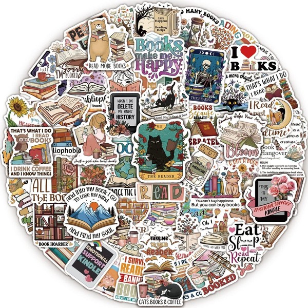 MiStar 110 PCS Book Stickers for Kindle, Bookish Stickers, Reading